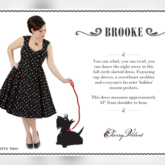 Cherry Velvet Brooke Dress in Tamale Twist - Picture 3 of 4